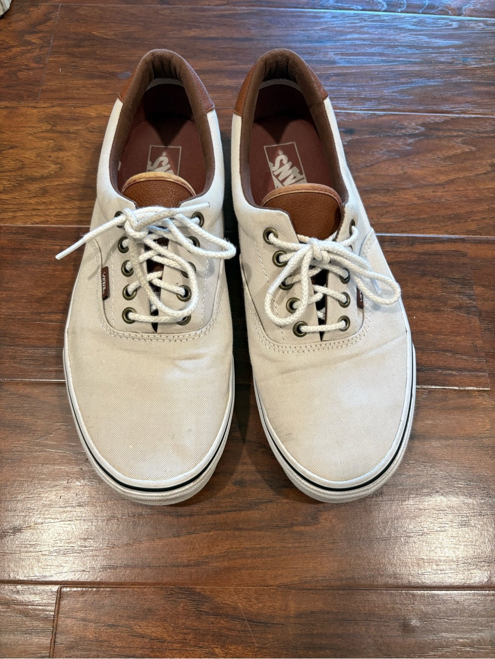 Vans Era 59 Beige Canvas Low-Top Sneakers with Brown Trim- 11